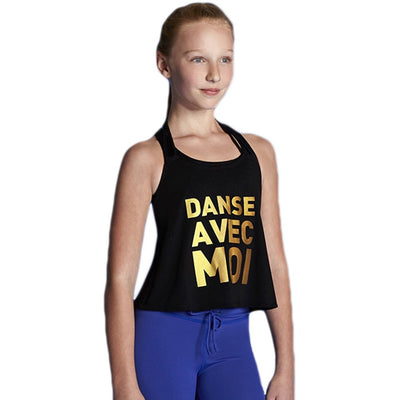 Bloch - Danse Avec Moi (Dance With Me) Braided Strap Swing Tank - Child (BM205T) - Black - Final Sale