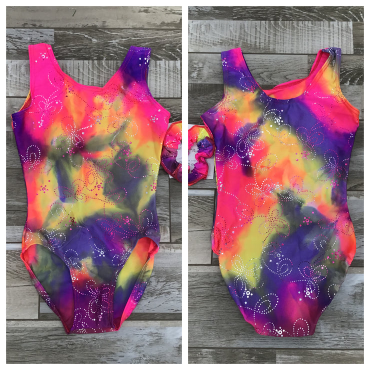 Mondor - Printed Tank Gymnastics Leotard - Child (7822) - Neon Pop