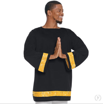 Eurotard - Unisex Cross of Glory Loose Fit Praise Tunic - Adult (40134) - Black/Gold