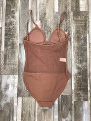 Capezio - Plunge Neck Mesh Midriff Leotard - Adult (3763W) - Mocha