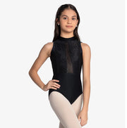 So Danca - High Neck Leotard with Floral Lace - Adult (RDE-2386) - Black