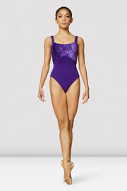 Bloch - Velvet Front Bodice Wide Strap Leotard - Child (TWL1015) - Amethyst