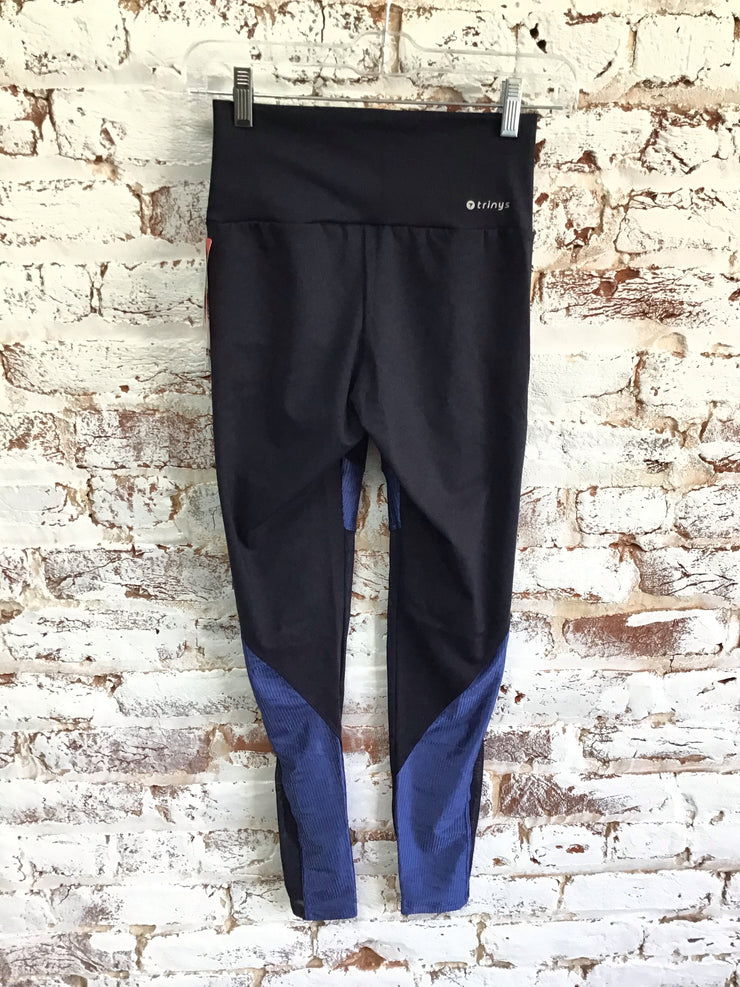 So Danca - Trinys Full Length Mesh Insert Legging - Adult (F-14289ES) - Jet Blue/Navy - Final Sale