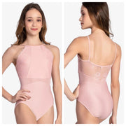 So Danca - Floral Lace Halter Top Camisole Leotard - Adult (RDE-2390) - Petal Pink