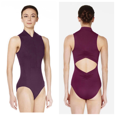 Lulli Dancewear - High Neck Zipper Leotard Marion - Adult (LUB818) - Aubergine