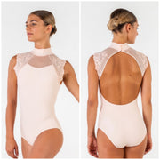 Ballet Rosa - Berenice High Lace Neckline/Open Back Leotard - Adult (1037LMA) - Poudré