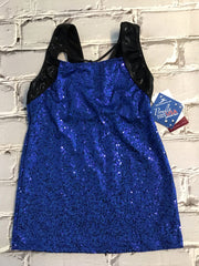 Motionwear - Blue and Black Bling Tank Top - Adult (3719-424) - Blue - Final Sale