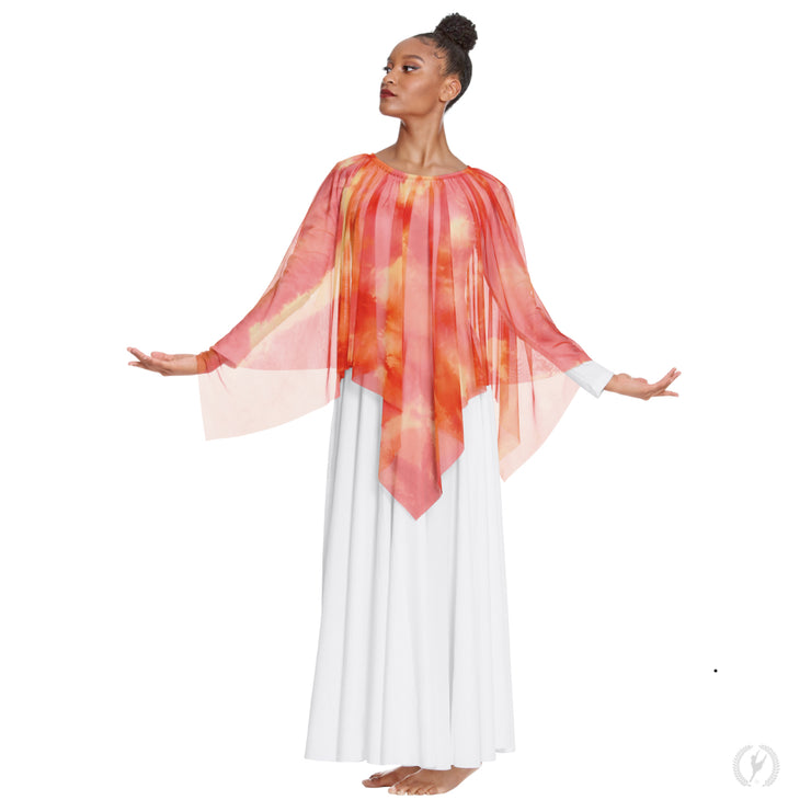 Eurotard - Ignited Glory Handkerchief Skirt and Drape Overlay - Adult (84768) - Fire