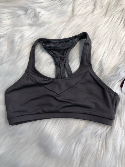 Motionwear - V-Neck Halter 3 Strap Back Bra Top - Child (3030) - Shadow Grey (491) - Final Sale
