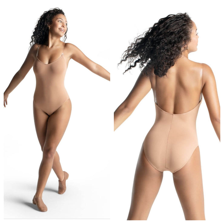 Capezio - Overs & Unders Bodyliners - Camisole Leotard w/ Clear Adjustable Straps - Child/Adult (3532C/3532) - Suntan