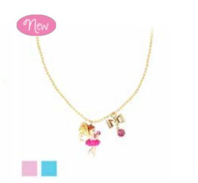 Pink Poppy - Enchanted Fairy Necklace on Chain - (NCG115) - Blue