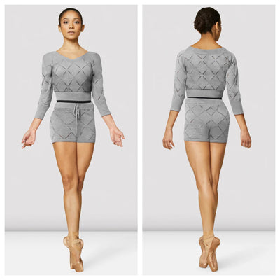 Bloch - Finola Knit Ribbed Short - Adult (R3134) - Grey Marle