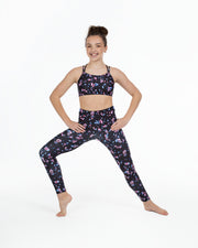 Bloch By Flo Active - X Back Bra Top - Child (FM1401) - Falling Petals - Final Sale