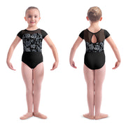 Mirella - Print Cap Sleeve Leotard - Child (M1542C) - Black