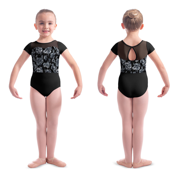 Mirella - Print Cap Sleeve Leotard - Child (M1542C) - Black