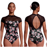 Mirella - Print Mock Neck Cap Sleeve Leotard - Adult (M5094LM) - Black - Final Sale