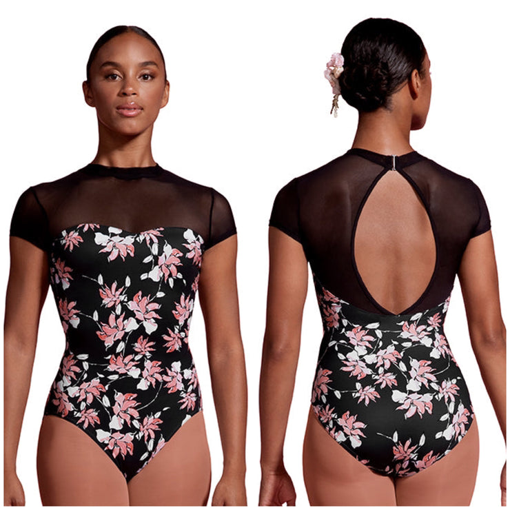 Mirella - Print Mock Neck Cap Sleeve Leotard - Adult (M5094LM) - Black - Final Sale