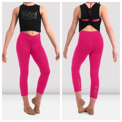 Bloch - Girls Twist 7/8 Leggings - Child (FP5066C) - Hot Pink