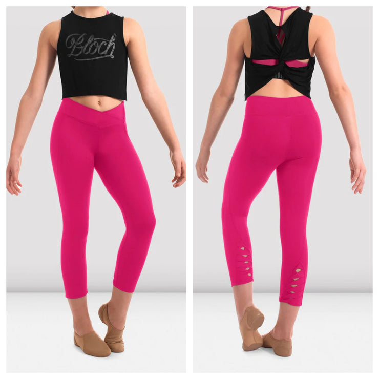 Bloch - Girls Twist 7/8 Leggings - Child (FP5066C) - Hot Pink