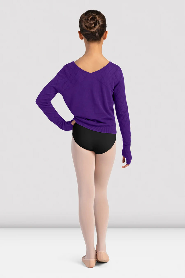 Bloch - Dulcie Knit Long Sleeve Sweater - Child (CZ3139) - Amethyst