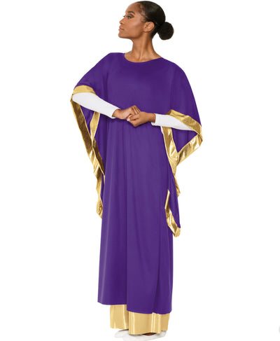 Eurotard - High Favor Wide Sleeve Overlay - Adult (19145) - Purple/Gold