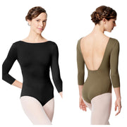 Lulli Dancewear - Nanette 3/4 Sleeve Leotard - Adult - (LUB285) - Black