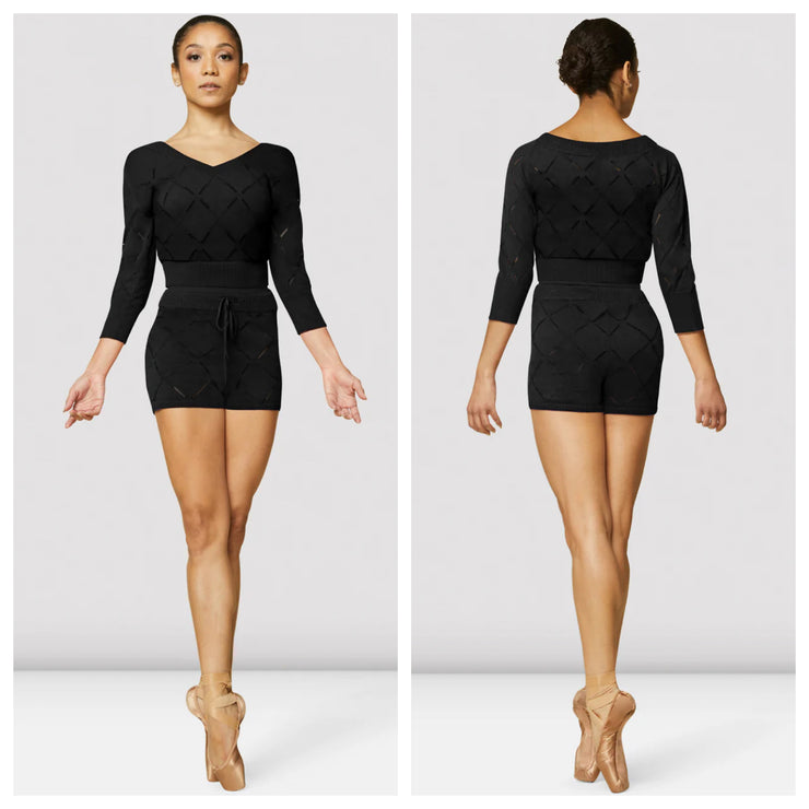 Bloch -  Lynda Knit 3/4 Sleeve Sweater - Child (CZ3116) - Black