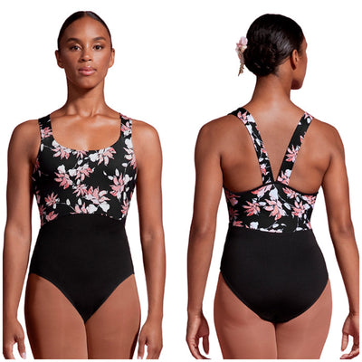 Mirella - Print Wide Strap Camisole Leotard - Adult (M3096LM) - Black - Final Sale