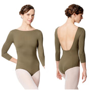 Lulli Dancewear - Nanette Three Quarter Sleeve Leotard - Adult (LUB285) - Khaki